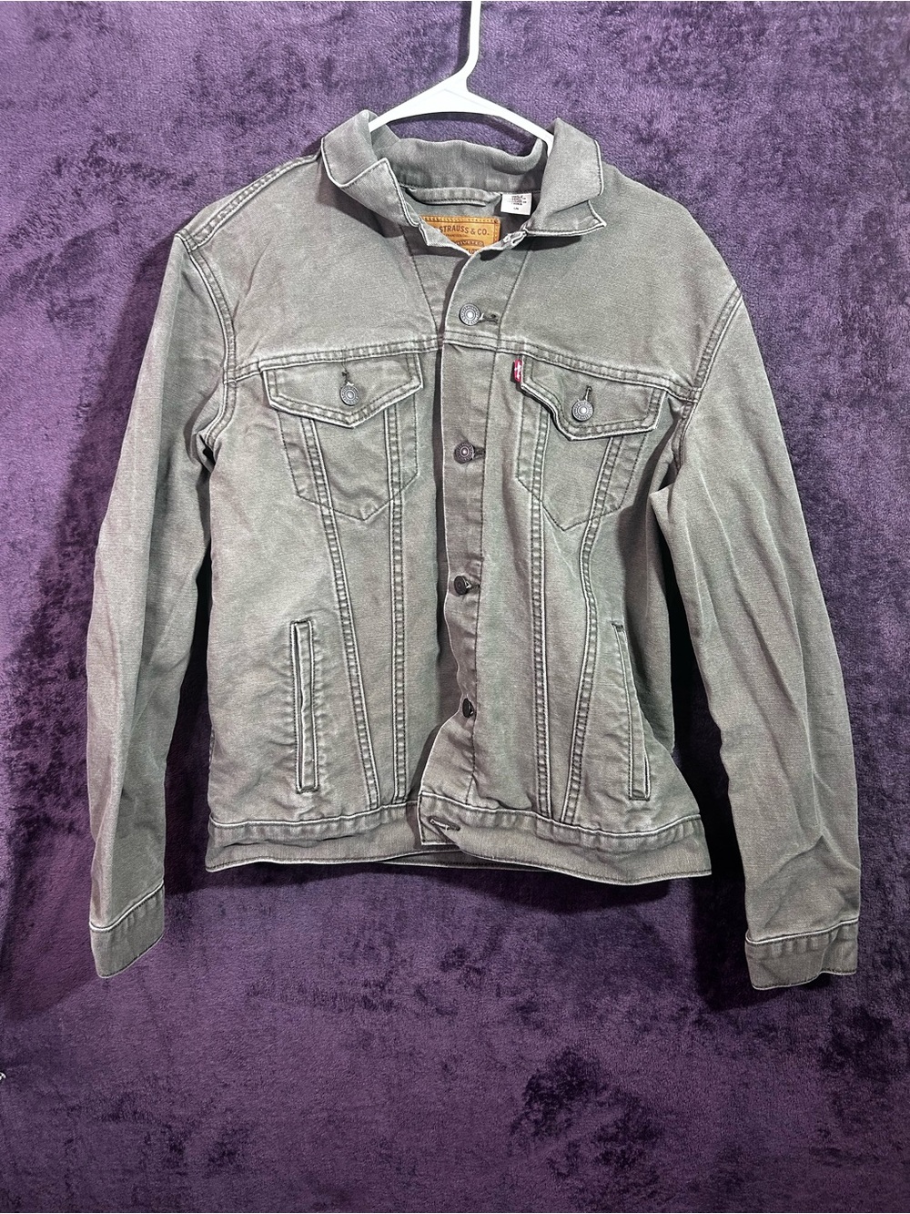 Levi's Olive-Green Denim Jacket – Button-Front Shirt Jacket